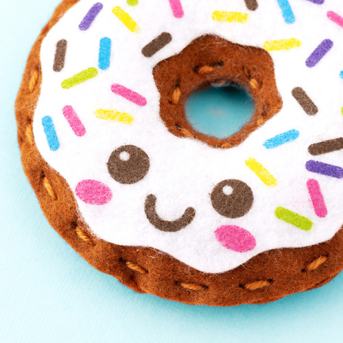 6 Pack - Colorbok Sew Cute! Felt Backpack Clip Kit-Donut - 74403