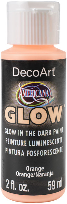 6 Pack - DecoArt Americana Glow In The Dark Paint 2oz-Orange - DAGC2OZ-379 - 766218126146