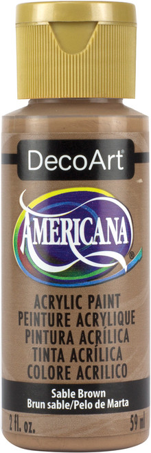 6 Pack - DecoArt Americana Acrylic Paint 2oz-Sable Brown - Opaque - DA-061 - 016455161302