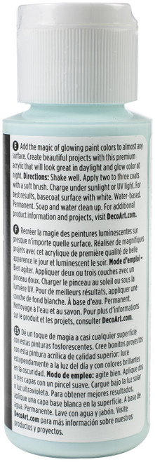 6 Pack - DecoArt Americana Glow In The Dark Paint 2oz-Aqua - DAGC2OZ-381 6 Pack - DecoArt Americana Glow In The Dark Paint 2oz-Aqua - DAGC2OZ-381