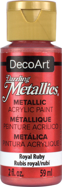 6 Pack - DecoArt Dazzling Metallics Acrylic Paint 2oz-Royal Ruby - DM-DA074 - 016455174302