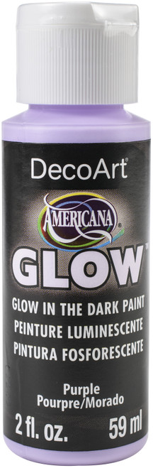 6 Pack - DecoArt Americana Glow In The Dark Paint 2oz-Purple - DAGC2OZ-383 - 766218126184