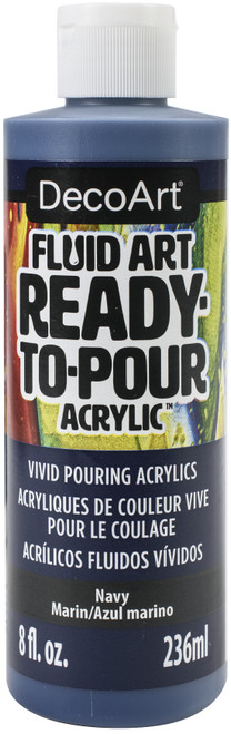 3 Pack - DecoArt FluidArt Ready-To-Pour Acrylic Paint 8oz-Navy - DFA-27 - 766218125002 3 Pack - DecoArt FluidArt Ready-To-Pour Acrylic Paint 8oz-Navy - DFA-27 - 766218125002