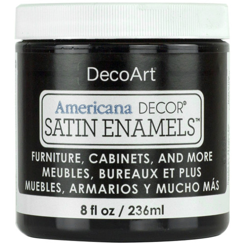 3 Pack - DecoArt Americana Decor Satin Enamels 8oz-Classic Black - ADSA-01 - 766218091499