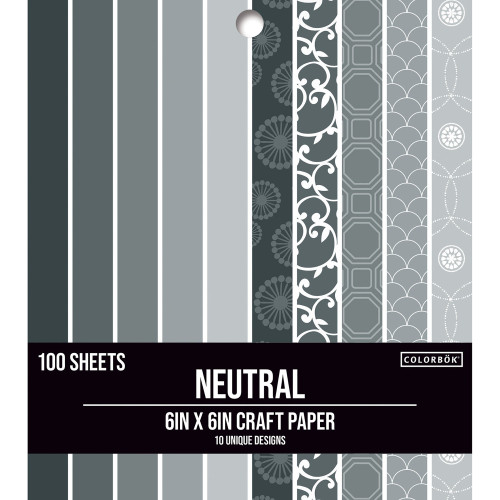 3 Pack - Colorbok Single-Sided Printed Cardstock 6"X6" 100/Pkg-Neutral - 74257 - 765468742571