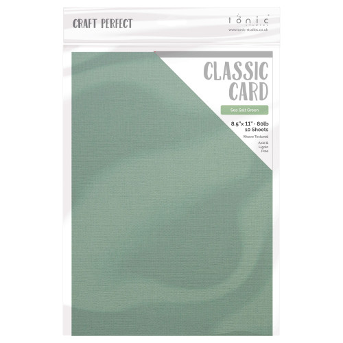 Craft Perfect Weave Textured Classic Card 8.5"X11" 10/Pkg-Sea Salt Green - CARD 8-9705E - 818569027051