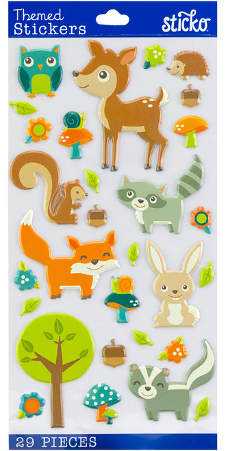 Sticko Themed Stickers-Wodland Animal - E5238085 - 015586796193 Sticko Themed Stickers-Wodland Animal - E5238085 - 015586796193
