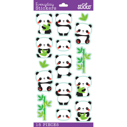 Sticko Themed Stickers-Rolly Polly Panda - E5238112 - 015586792836 Sticko Themed Stickers-Rolly Polly Panda - E5238112 - 015586792836