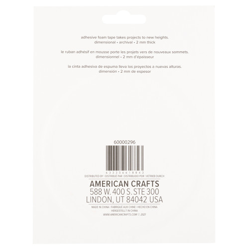 Sticky Thumb Double-Sided Foam Tape 3.94 Yards-White, 0.125"X2mm - 60000296