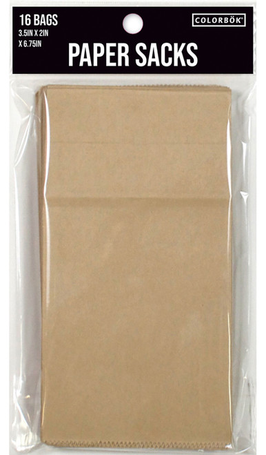 Colorbok Small Paper Gift Bags 3.5"X6.75" 16/Pkg-Kraft - 35783 - 765468357836