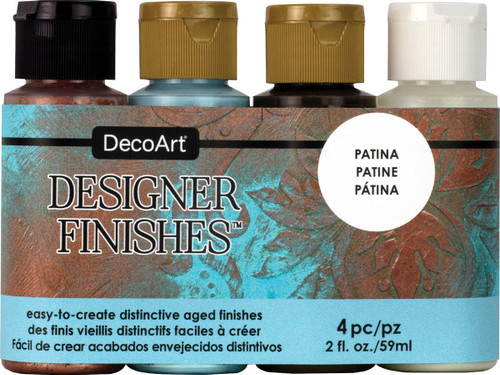 DecoArt Designer Finishes Paint Pack 4/Pkg-Patina - DASK568 - 766218122711