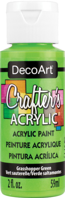 6 Pack - DecoArt Crafter's Acrylic All-Purpose Paint 2oz-Grasshopper Green - DCA-125 - 766218037411
