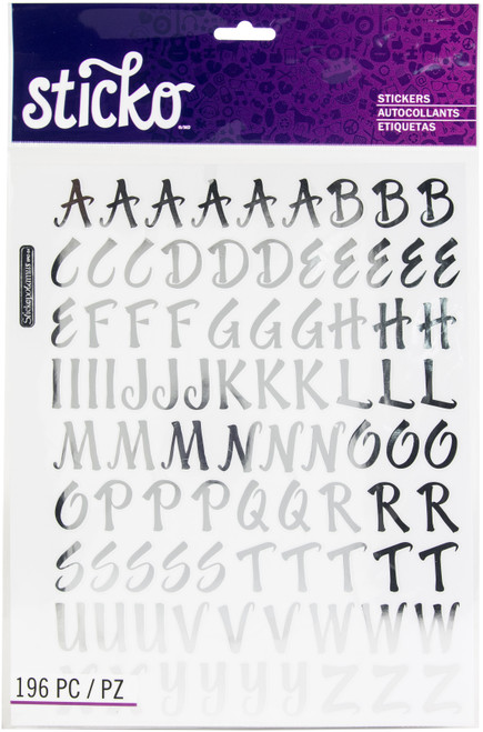Sticko Alphabet Stickers-Silver Foil - SPSRO04P - 015586518306