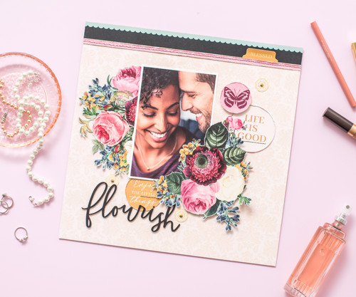 DCWV Double-Sided Cardstock Stack 12"X12" 36/Pkg-Floral Couture, W/Gold Foil - PS624371 - 633356243717
