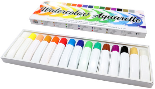 Niji Aquarelle Watercolor Set 15/Pkg-Assorted Colors - NNC15