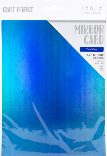 Craft Perfect Iridescent Mirror Cardstock 8.5"X11" 5/Pkg-Tidal Wave - MIRRORI-9786E - 818569027860