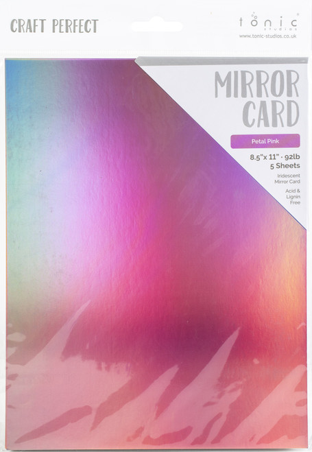 Craft Perfect Iridescent Mirror Cardstock 8.5"X11" 5/Pkg-Petal Pink - MIRRORI-9790E - 818569027907