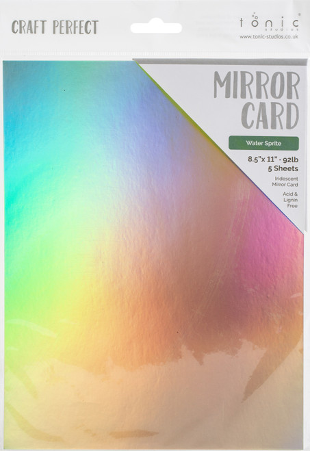 Craft Perfect Iridescent Mirror Cardstock 8.5"X11" 5/Pkg-Water Sprite - MIRRORI-9791E - 818569027914