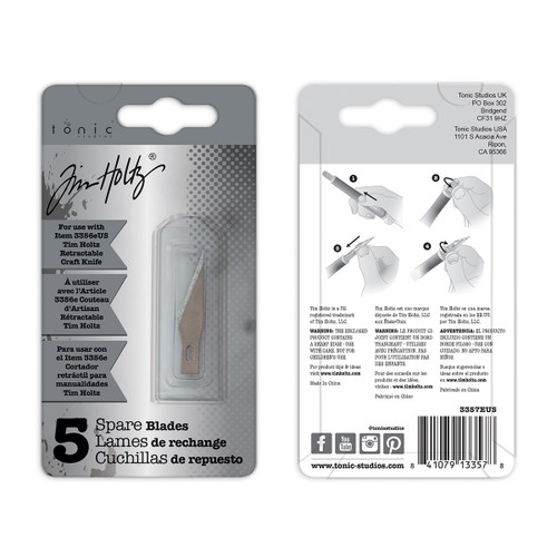 Tim Holtz Retractable Craft Knife Refill Blades 5/Pkg-For 3356E - 3357E Tim Holtz Retractable Craft Knife Refill Blades 5/Pkg-For 3356E - 3357E