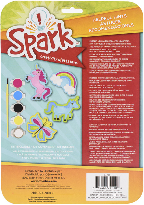 Colorbok Spark Plaster Magnet Kit-Unicorn - 74210