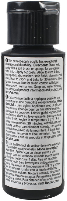 DecoArt Glass Paint 2oz-Black - DGP2OZ-14
