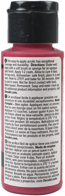 DecoArt Glass Paint 2oz-Fuchsia - DGP2OZ-16