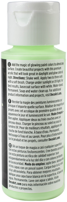 DecoArt Americana Glow In The Dark Paint 2oz-Green - DAGC2OZ-380