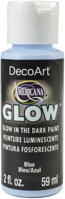 DecoArt Americana Glow In The Dark Paint 2oz-Blue - DAGC2OZ-382 - 766218126177