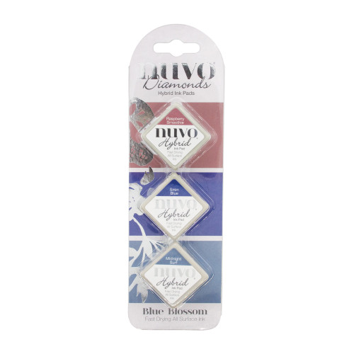 Nuvo Diamond Hybrid Ink Pads 3/Pkg-Blue Blossom - 86N - 5060407150864