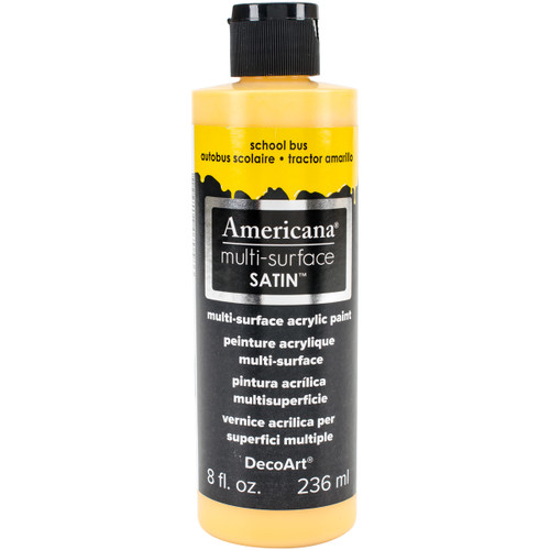 DecoArt Americana Multi-Surface Satin Acrylic Paint 8oz-School Bus - 5A002KG6-15 - 766218070586