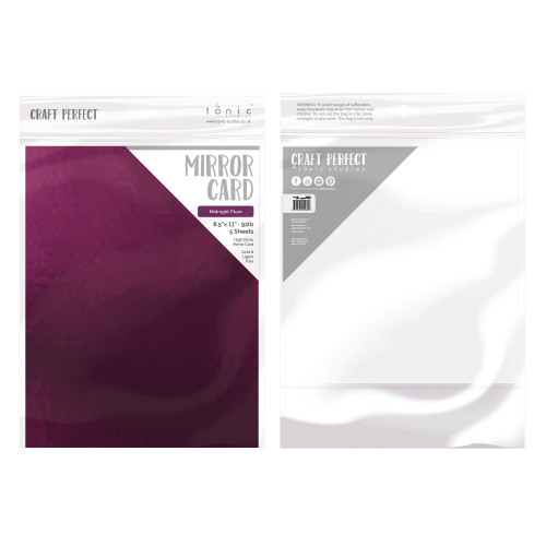 Craft Perfect Mirror Cardstock 8.5"X11" 5/Pkg-High Gloss Midnight Plum - MIRRORG-9460E