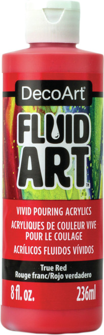DecoArt FluidArt Ready-To-Pour Acrylic Paint 8oz-True Red - DFA-03 - 766218117816 DecoArt FluidArt Ready-To-Pour Acrylic Paint 8oz-True Red - DFA-03 - 766218117816