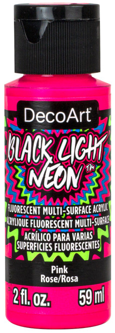 DecoArt Black Light Neon Acrylic Paint 2oz-Pink - ABLN-01 - 766218117991