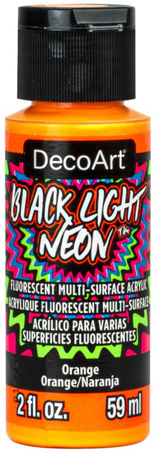 DecoArt Black Light Neon Acrylic Paint 2oz-Orange - ABLN-02 - 766218118004