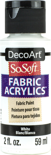 DecoArt SoSoft Fabric Acrylic Paint 2oz-White - DSS2OZ-01 - 766218053718