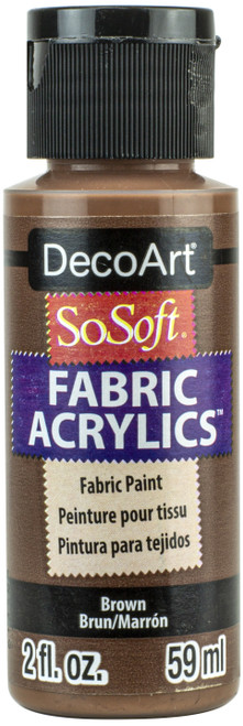 DecoArt SoSoft Fabric Acrylic Paint 2oz-Brown - DSS2OZ-102 - 766218116161