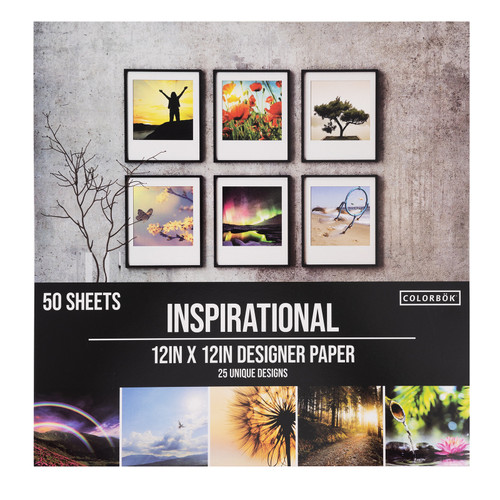 Colorbok 68lb Designer Single-Sided Paper 12"X12" 50/Pkg-Inspirational, 25 Designs/2 Each - 68239E - 765468682396