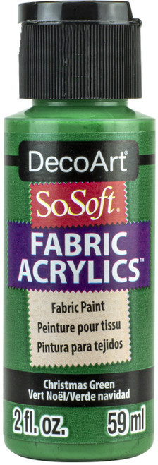 DecoArt SoSoft Fabric Acrylic Paint 2oz-Christmas Green - DSS2OZ-26 - 766218116178