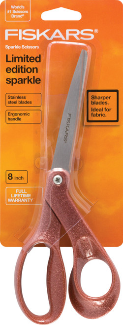 Fiskars Premier Bent Sparkle Scissors 8"-Copper - 194514-1016 - 020335062924