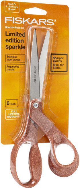 Fiskars Premier Bent Sparkle Scissors 8"-Copper - 194514-1016