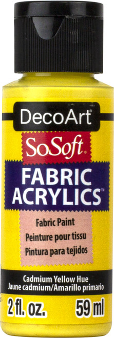 DecoArt SoSoft Fabric Acrylic Paint 2oz-Cadmium Yellow Hue - DSS2OZ-03 - 766218053817
