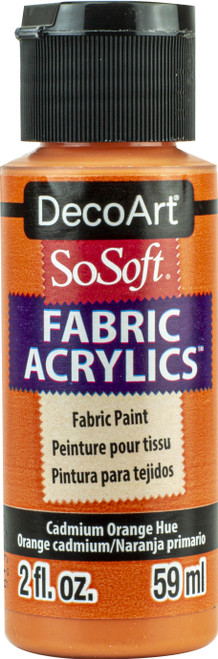 DecoArt SoSoft Fabric Acrylic Paint 2oz-Cadmium Orange Hue - DSS2OZ-04 - 766218053794