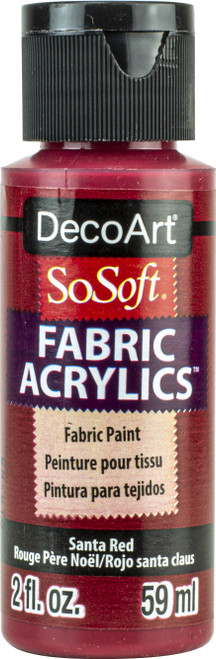 DecoArt SoSoft Fabric Acrylic Paint 2oz-Santa Red - DSS2OZ-77 - 766218116260
