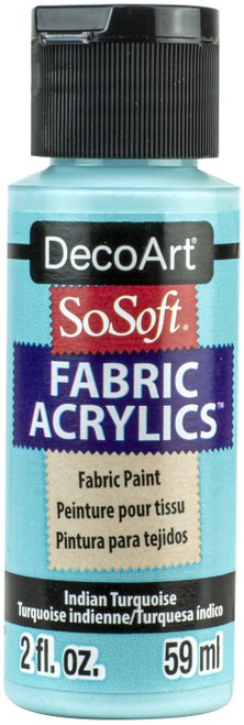 DecoArt SoSoft Fabric Acrylic Paint 2oz-Turquoise - DSS2OZ-79 - 766218053886