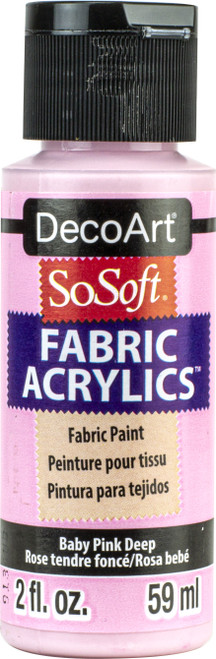 DecoArt SoSoft Fabric Acrylic Paint 2oz-Baby Pink Deep - DSS2OZ-57 - 766218116215