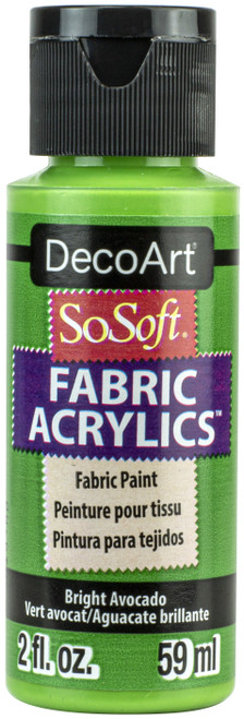 DecoArt SoSoft Fabric Acrylic Paint 2oz-Bright Avocado - DSS2OZ-99 - 766218116284