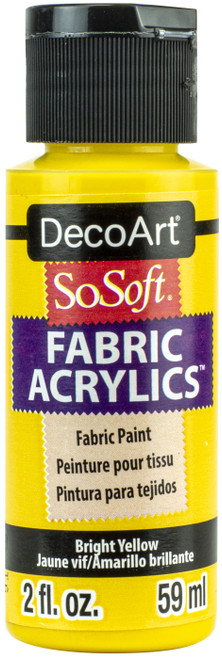 DecoArt SoSoft Fabric Acrylic Paint 2oz-Bright Yellow - DSS2OZ-92 - 766218053824
