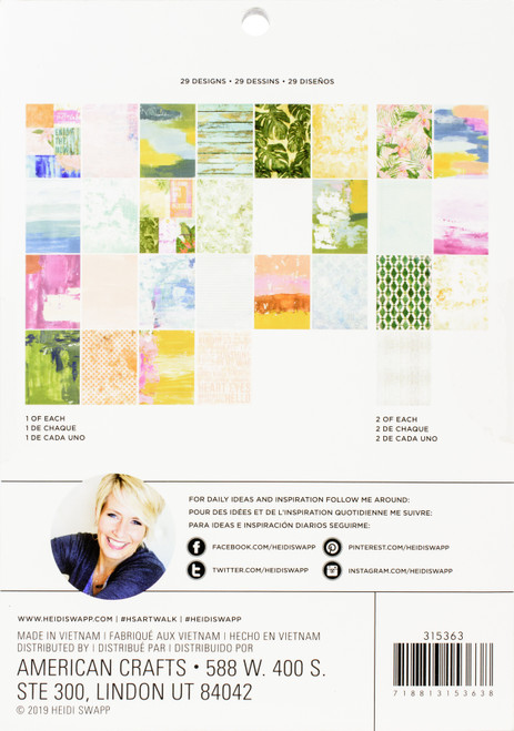 Heidi Swapp Single-Sided Paper Pad 6"X8" 36/Pkg-Art Walk - HS315363 Heidi Swapp Single-Sided Paper Pad 6"X8" 36/Pkg-Art Walk - HS315363