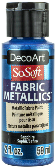 DecoArt SoSoft Fabric Metallics Acrylic Paint 2oz-Sapphire - DSM2OZ-36 - 766218115775