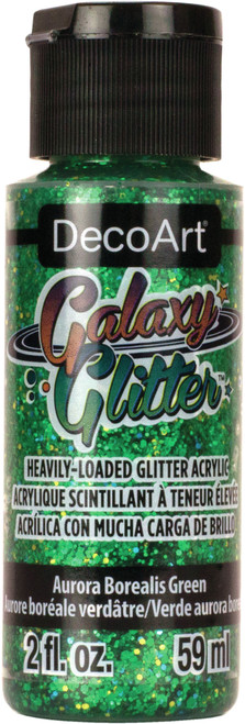 DecoArt Galaxy Glitter Acrylic Paint 2oz-Aurora Borealis - Green - DGG2OZ-03 - 766218112040 DecoArt Galaxy Glitter Acrylic Paint 2oz-Aurora Borealis - Green - DGG2OZ-03 - 766218112040